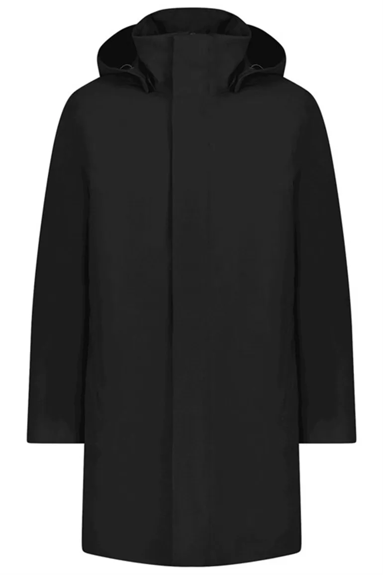 Elvine winterjas zwart model Jeffrey effen rits normale fit