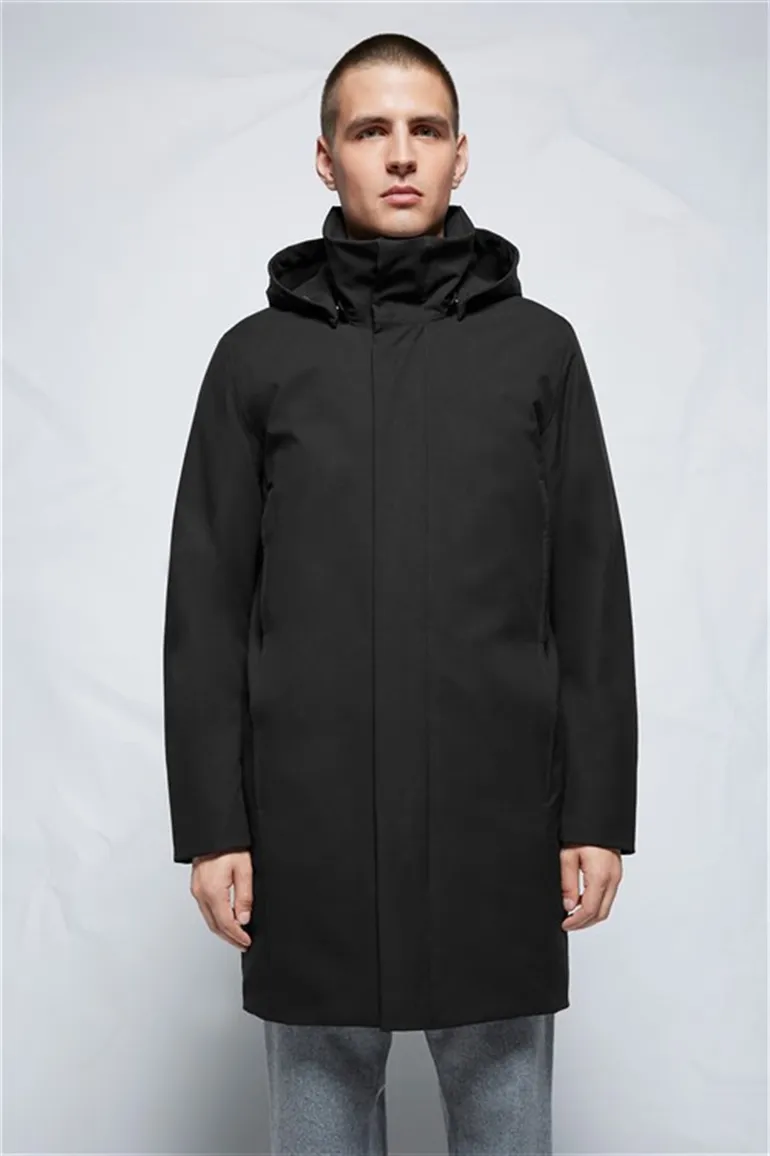 Elvine winterjas zwart model Jeffrey effen rits normale fit