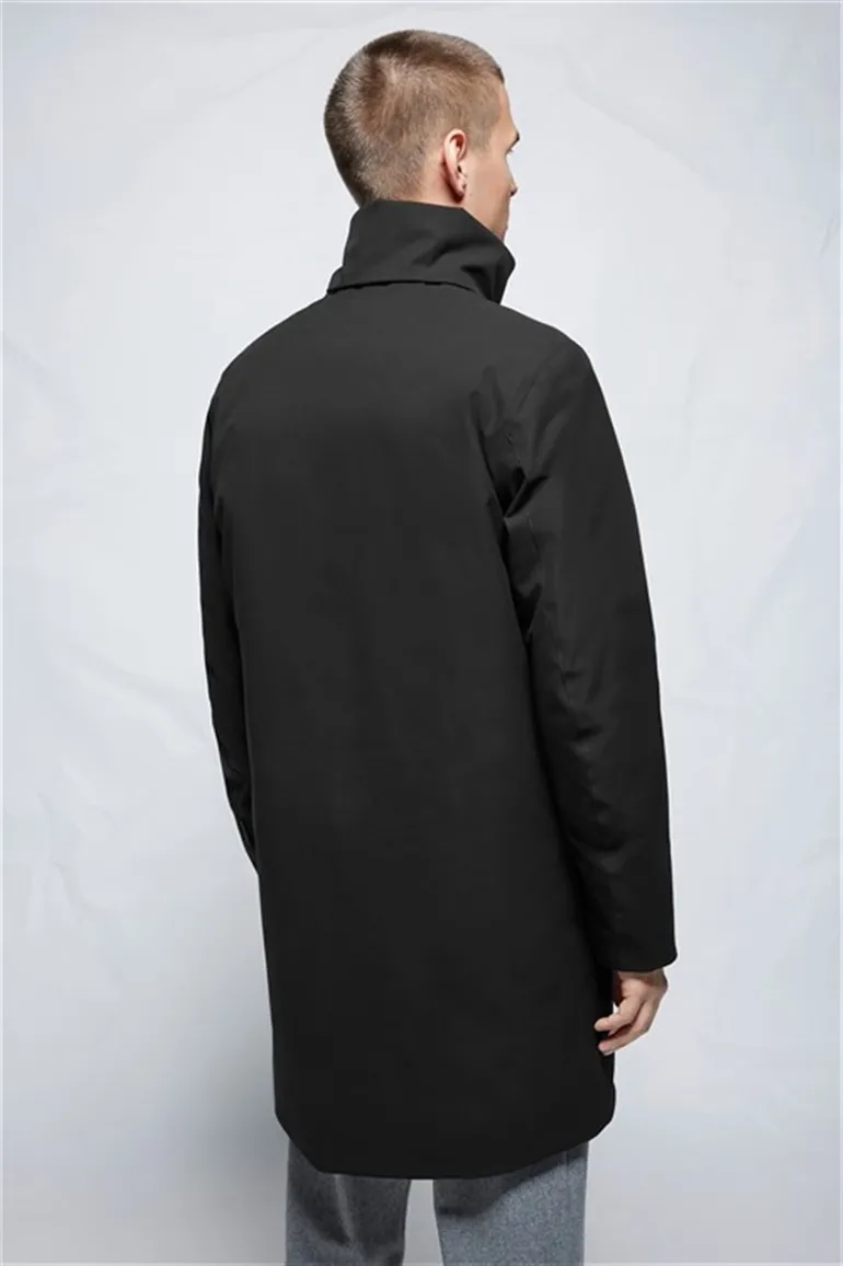 Elvine winterjas zwart model Jeffrey effen rits normale fit