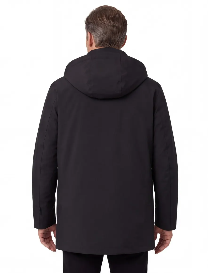 Elvine winterjas zwart model Jeffrey effen rits normale fit