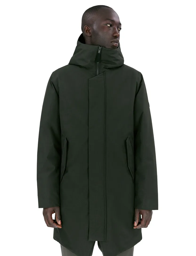 Elvine winterjas Gunter groen effen rits normale fit