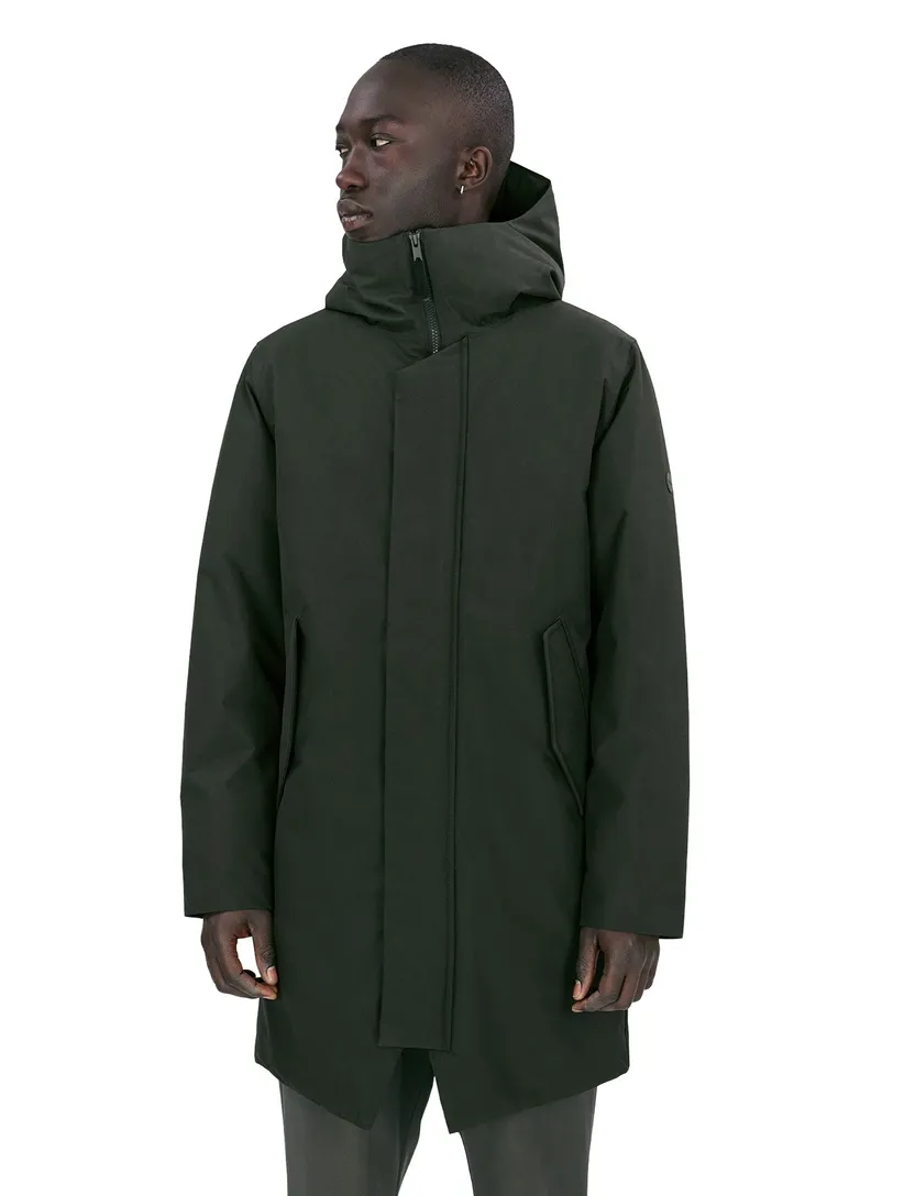 Elvine winterjas Gunter groen effen rits normale fit