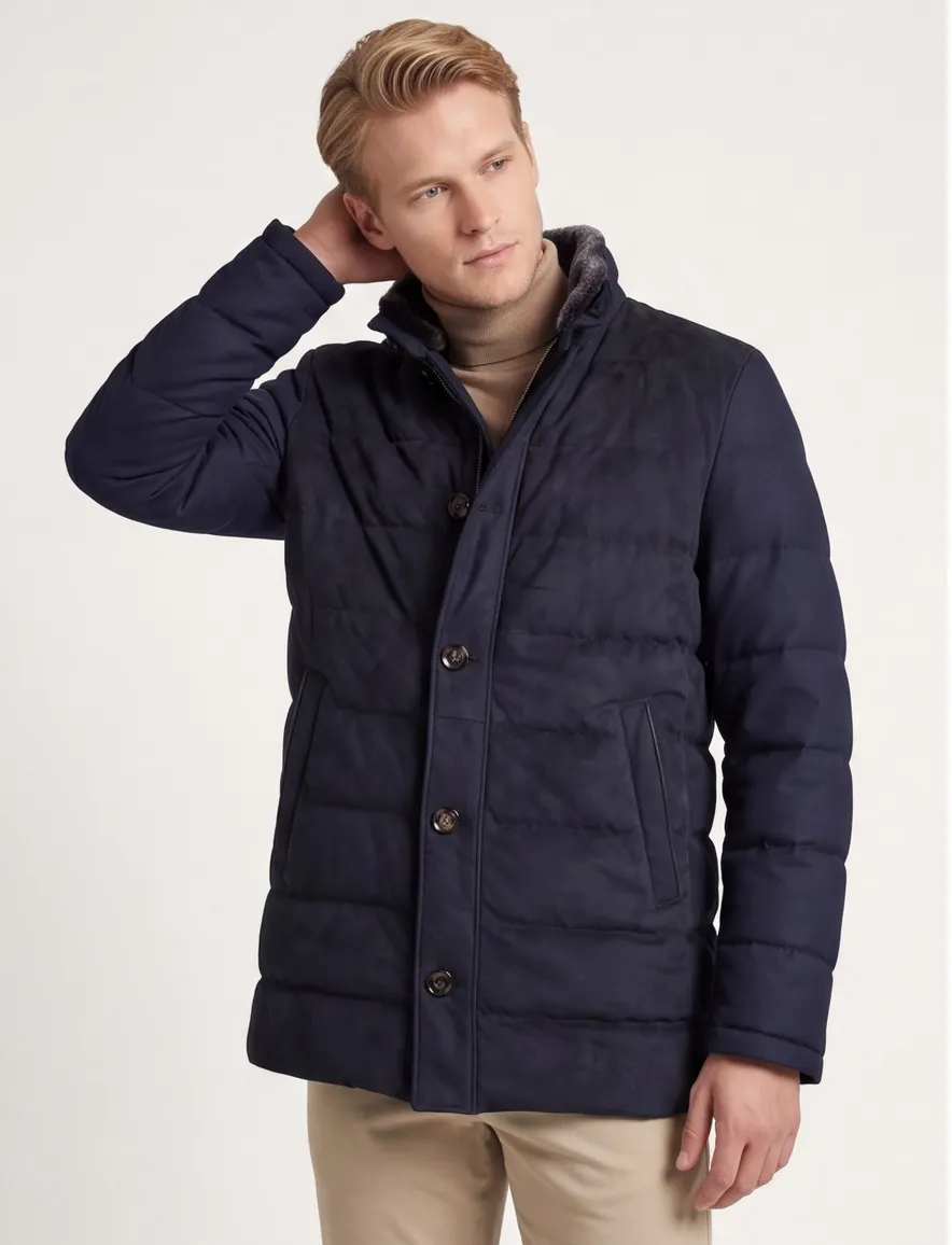 Gimo's jas blauw afneembare kraag