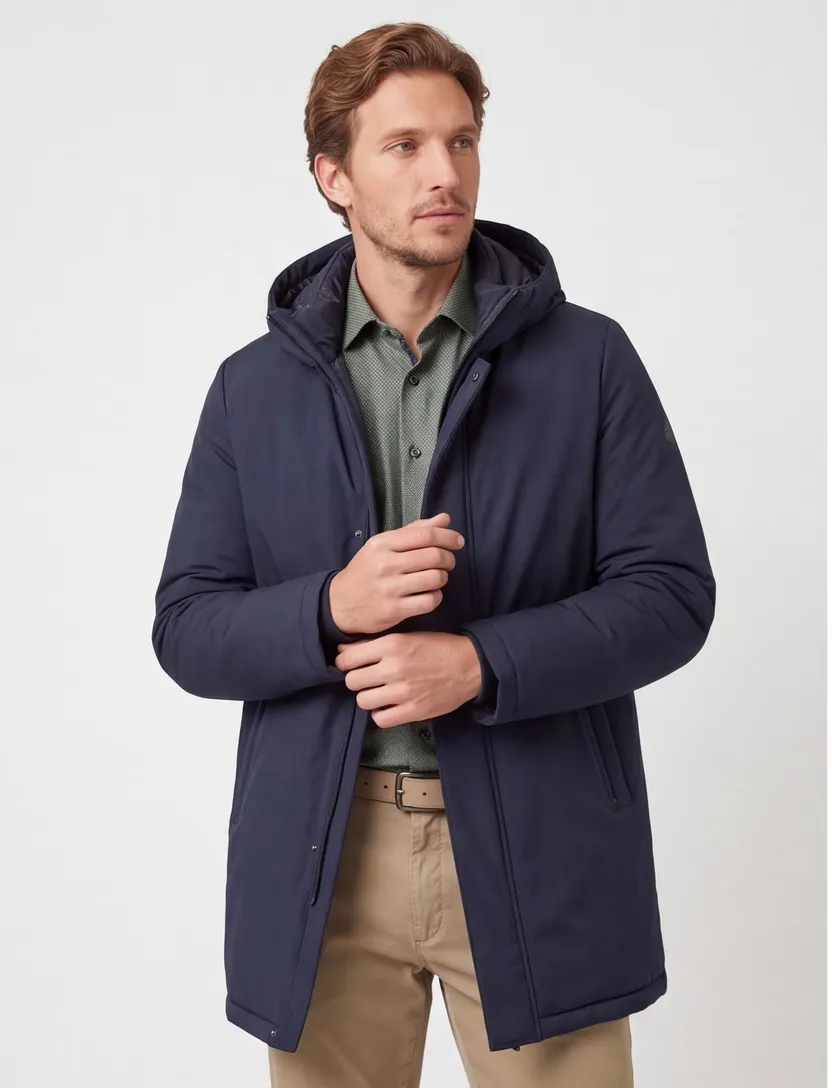 Gimo's normale fit winterjas donkerblauw