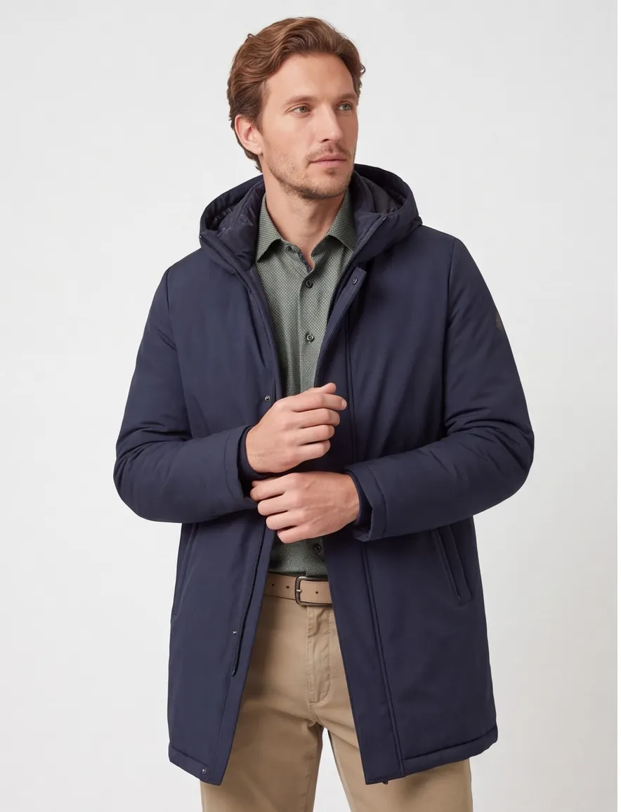 Gimo's winterjas donkerblauw borstzakken