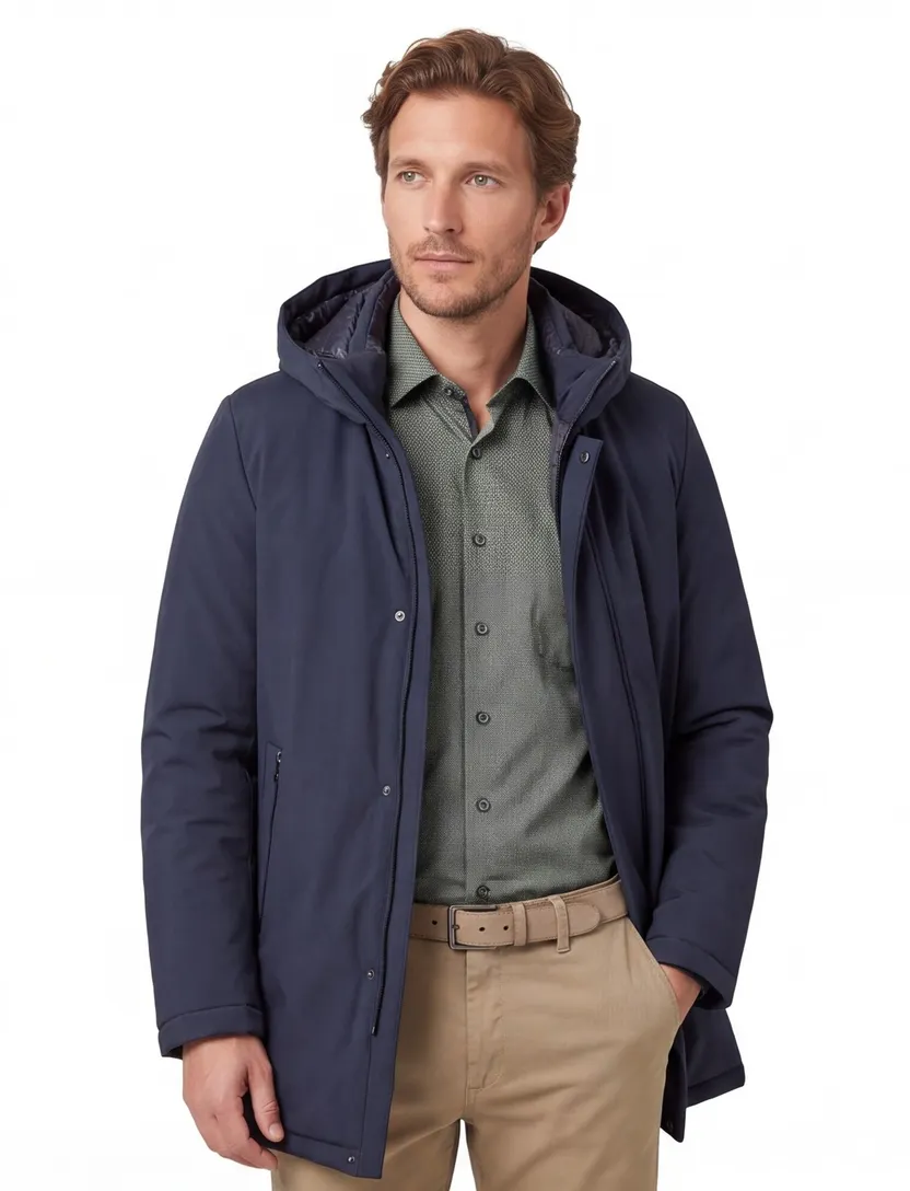 Gimo's normale fit winterjas donkerblauw