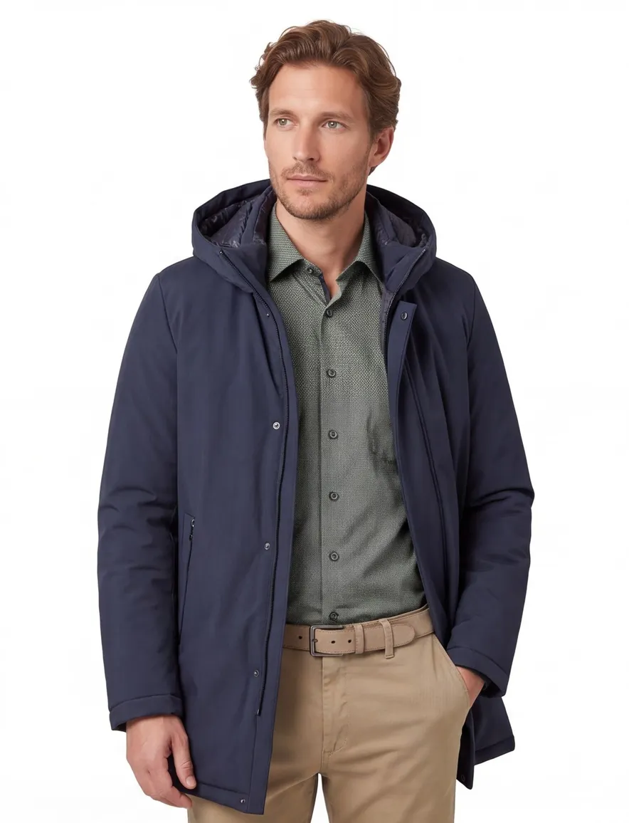 Gimo's winterjas donkerblauw borstzakken