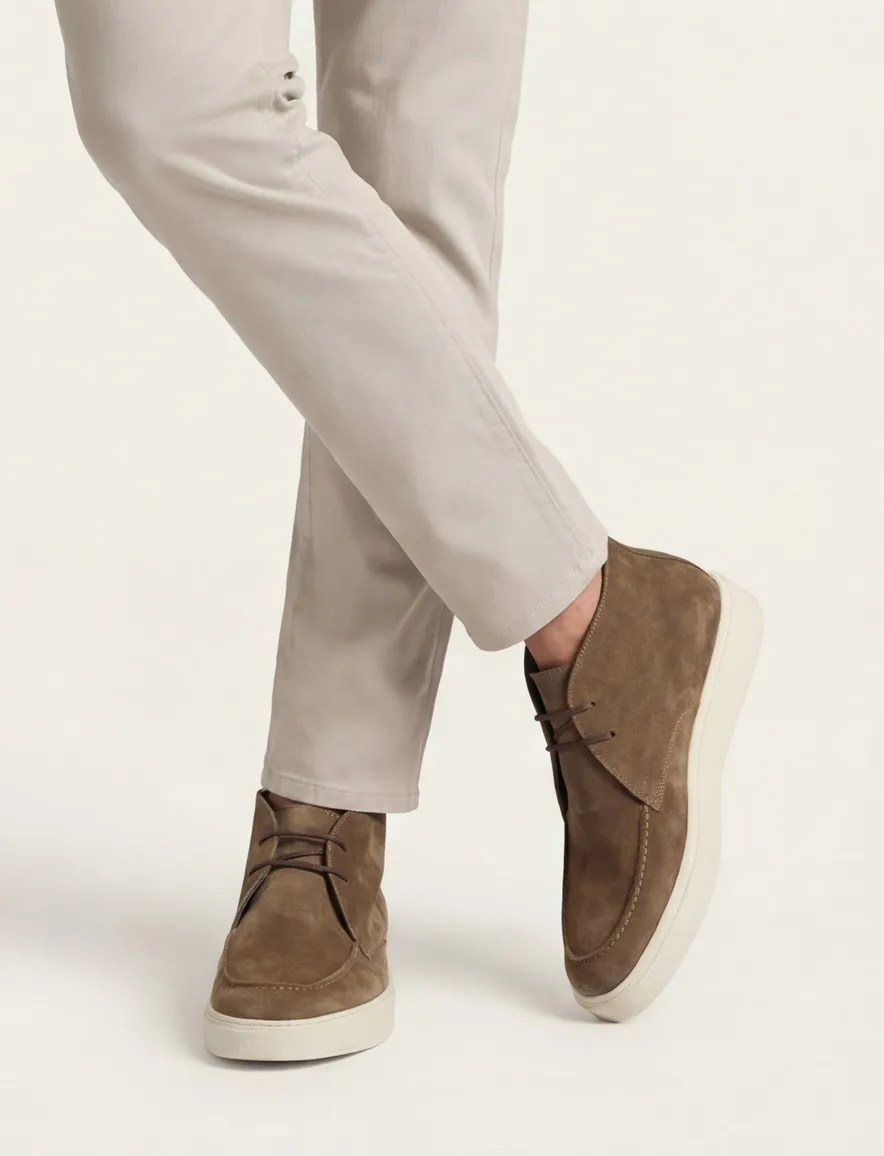 Giorgio sneakers lichtbruin effen