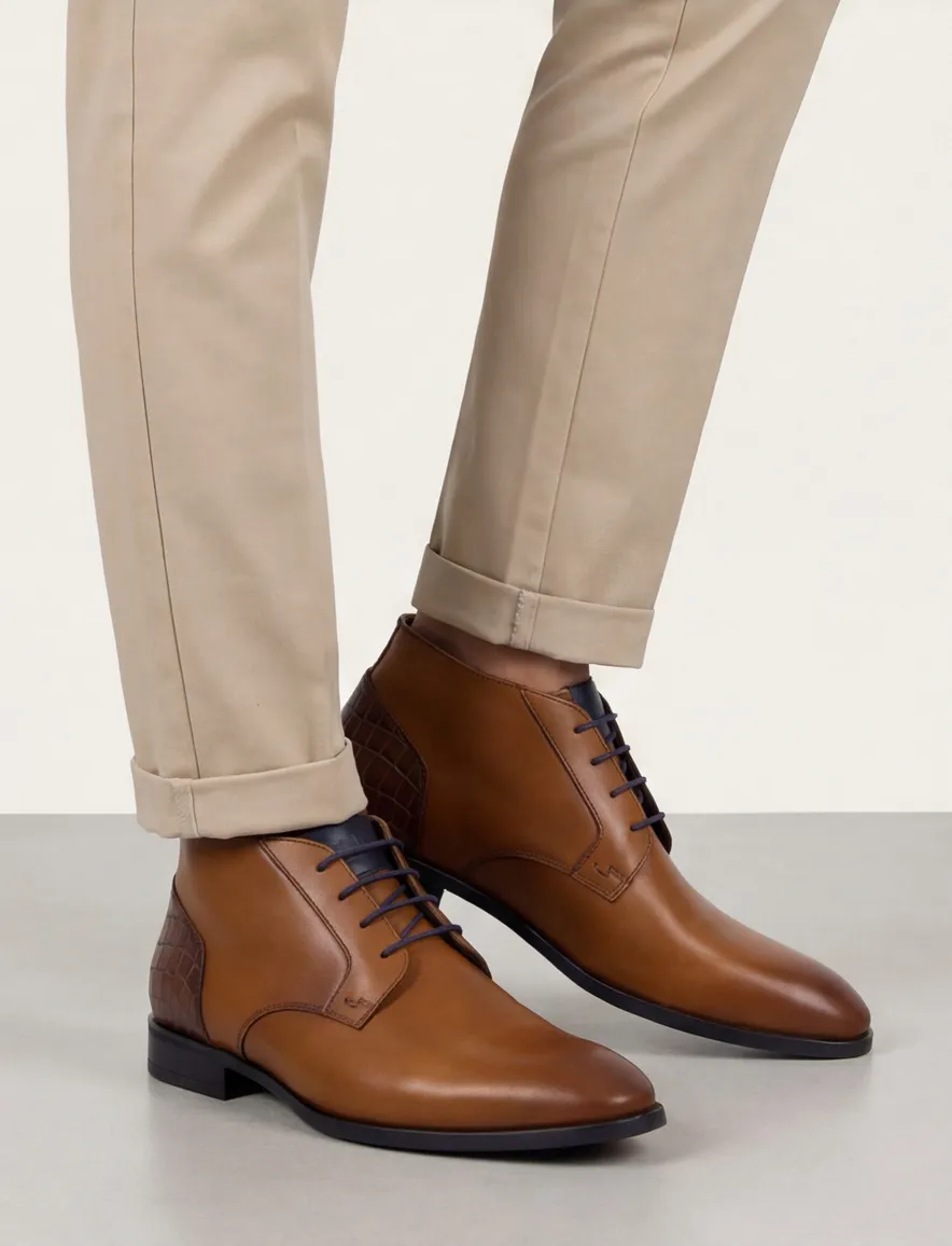 Lederen nette veterschoenen Giorgio bruin