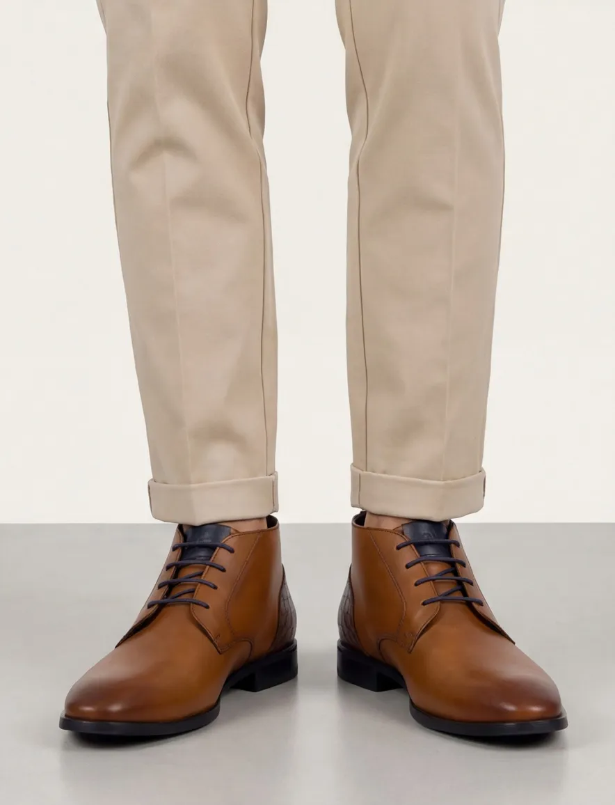 Lederen nette veterschoenen Giorgio bruin