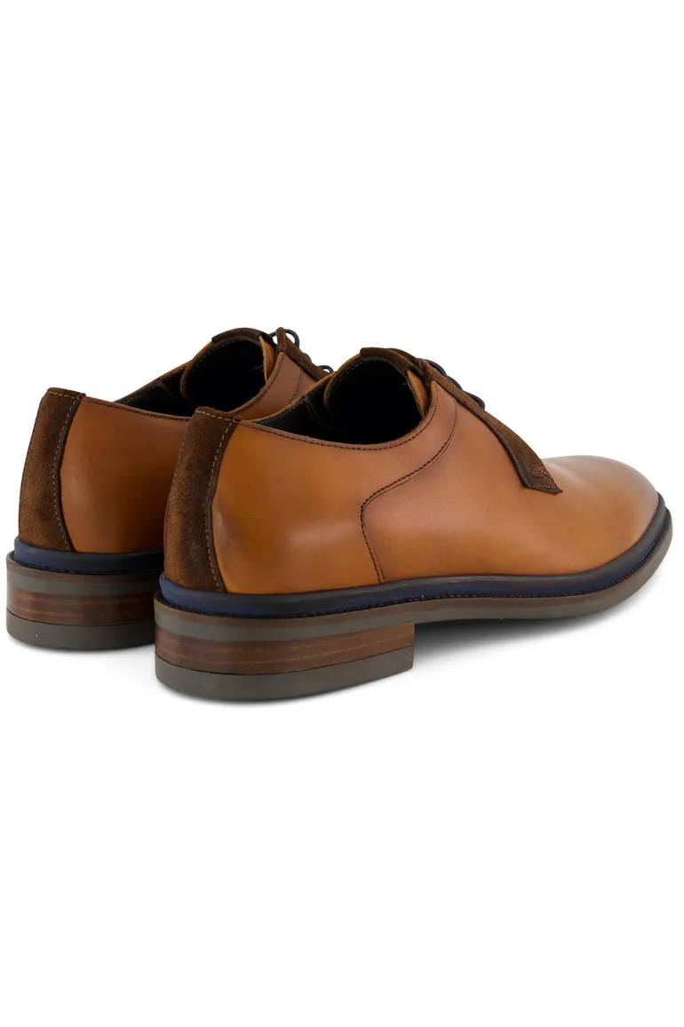 Giorgio nette lage veterschoenen bruin effen leer