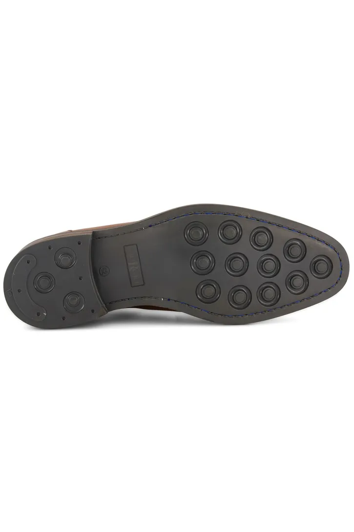 Giorgio nette lage veterschoenen bruin effen leer