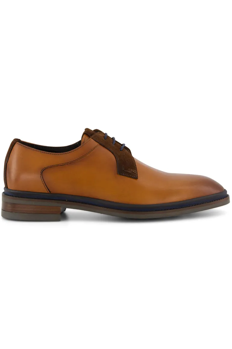 Giorgio nette lage veterschoenen bruin effen leer