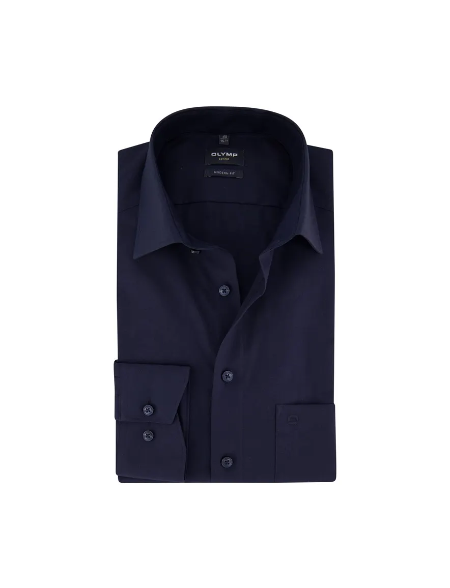 Olymp overhemd donkerblauw luxor
