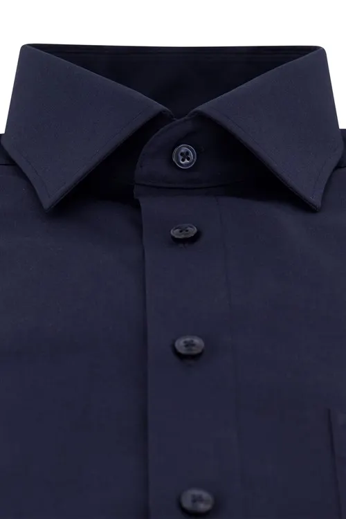 Zakelijk Olymp overhemd normale fit donkerblauw effen