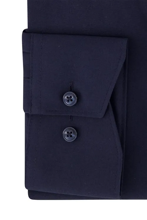 Zakelijk Olymp overhemd normale fit donkerblauw effen