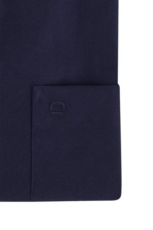 Zakelijk Olymp overhemd normale fit donkerblauw effen