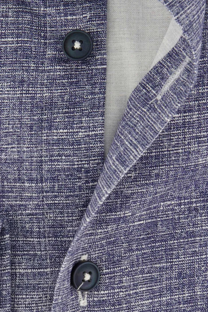 Ledub overhemd modern fit katoen blauw geprint