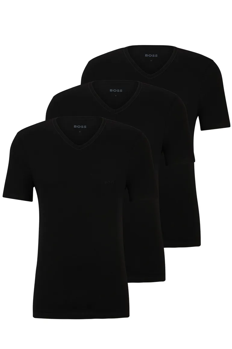 Boss TShirtVN Classic t-shirt v hals 3 pack zwart 100% katoen
