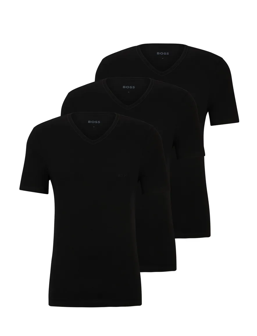 Boss TShirtVN Classic t-shirt v hals 3 pack zwart 100% katoen