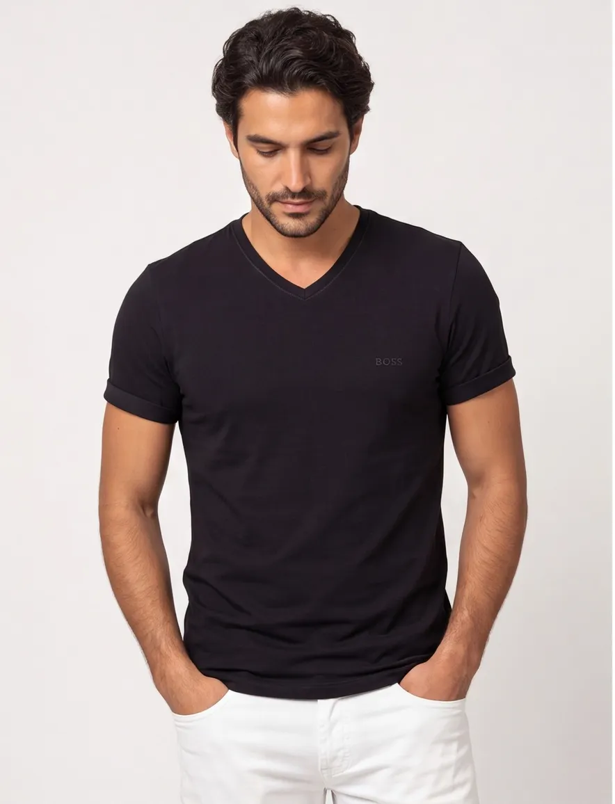 Hugo Boss t-shirt zwart katoen