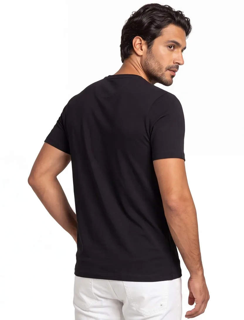 Hugo Boss t-shirt zwart effen 3 pack katoen