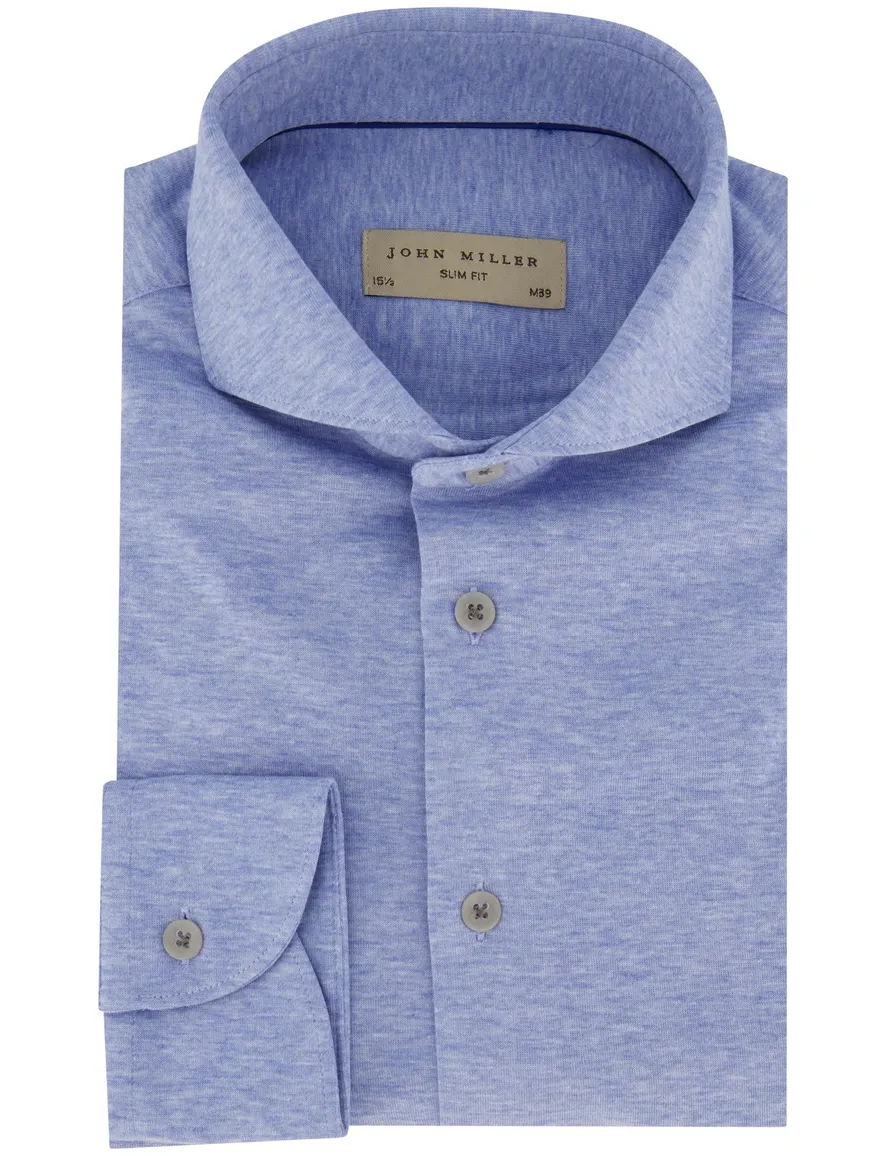 John overhemd blauw slim fit