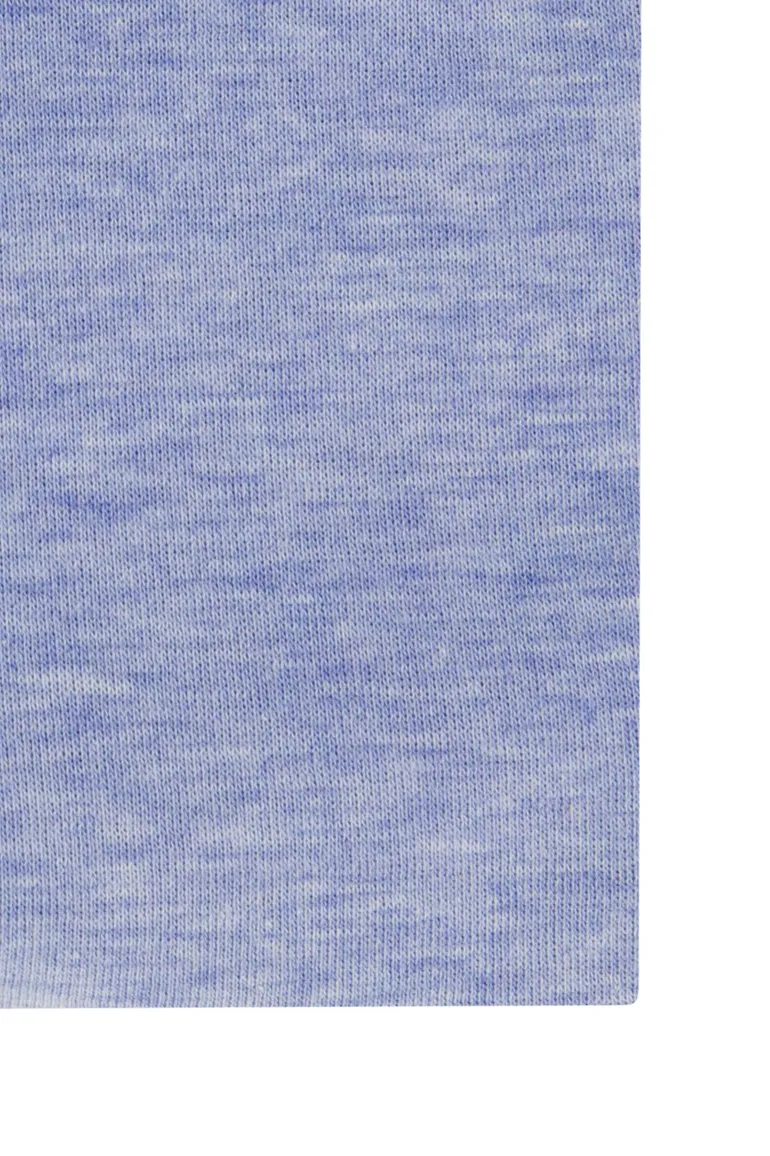 John Miller katoenen overhemd gemêleerd slim fit lichtblauw