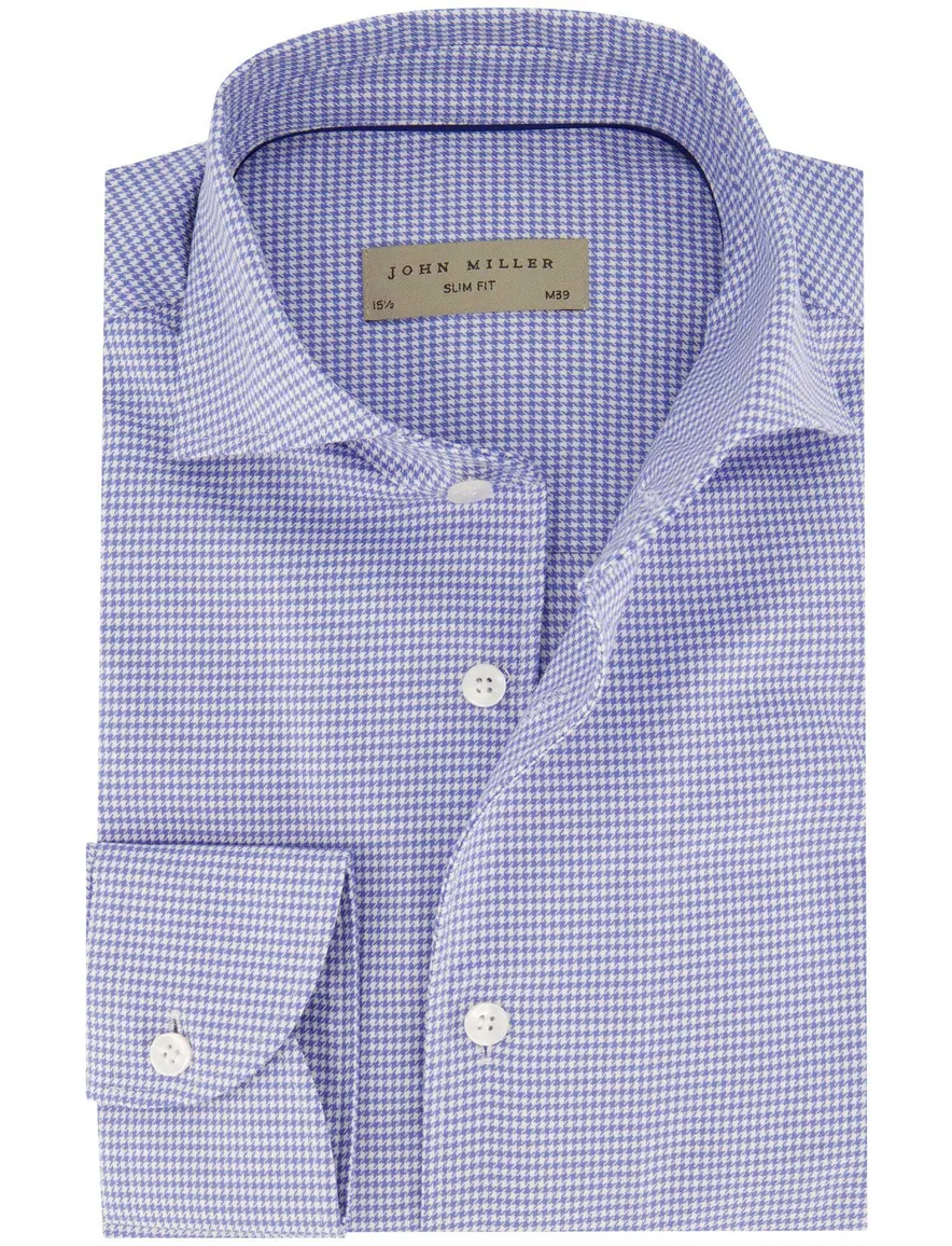 John Miller overhemd blauw geruit