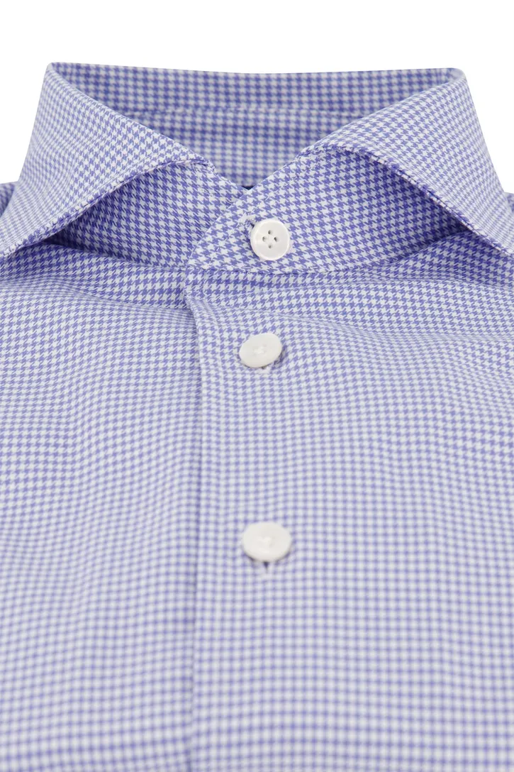 Katoenen John Miller overhemd slim fit lichtblauw geruit