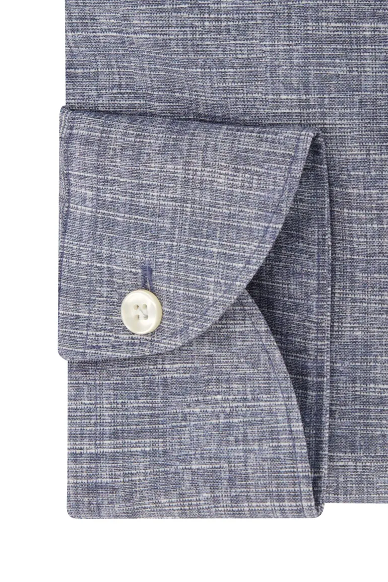 John Miller overhemd blauw slim fit katoen