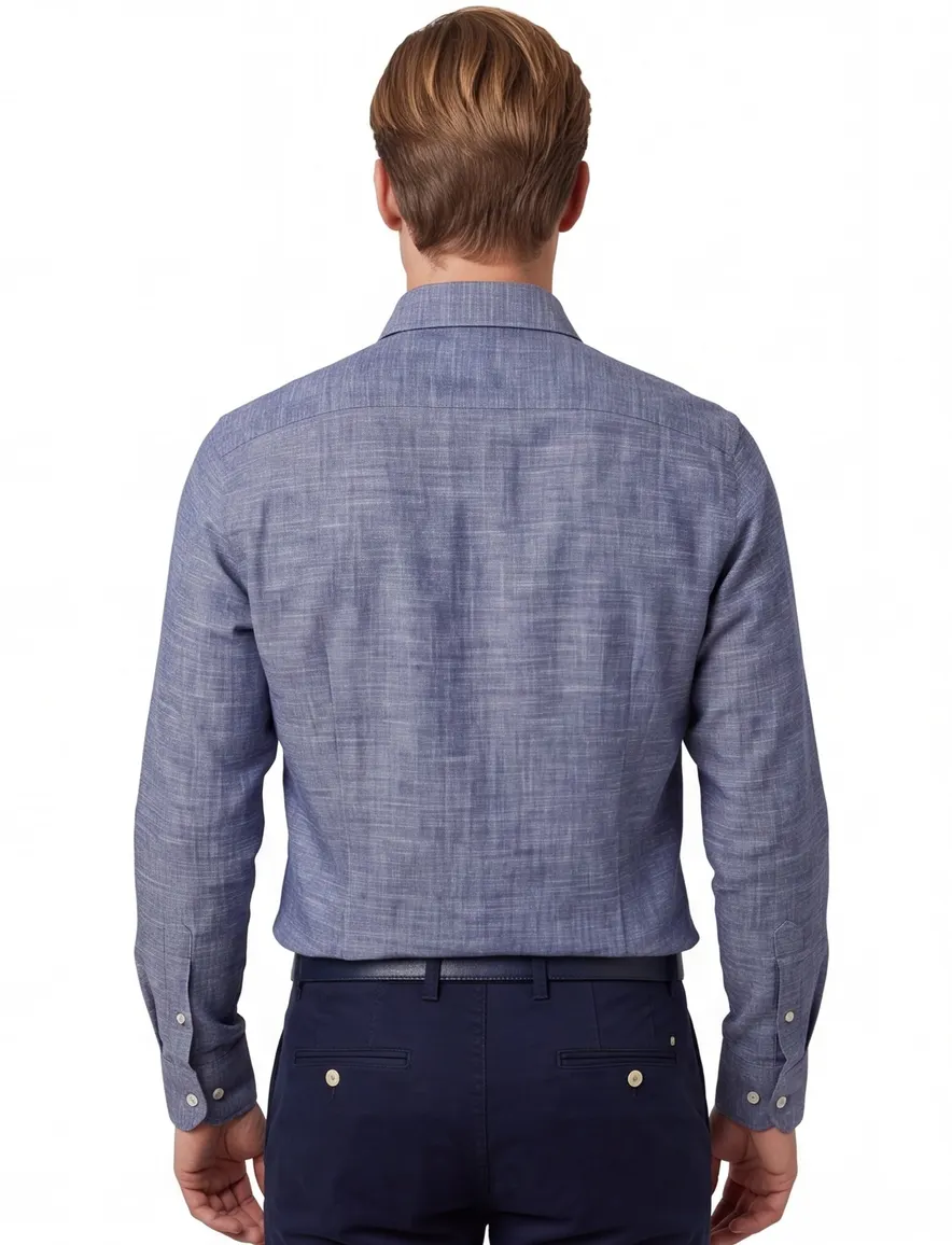 John Miller overhemd blauw slim fit