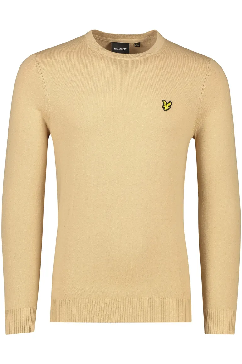 Lyle & Scott trui lichtbruin effen