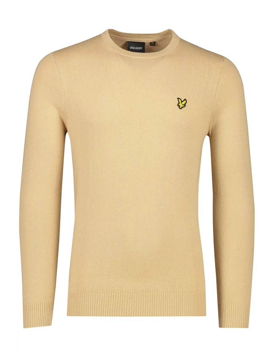 Lyle & Scott trui lichtbruin effen