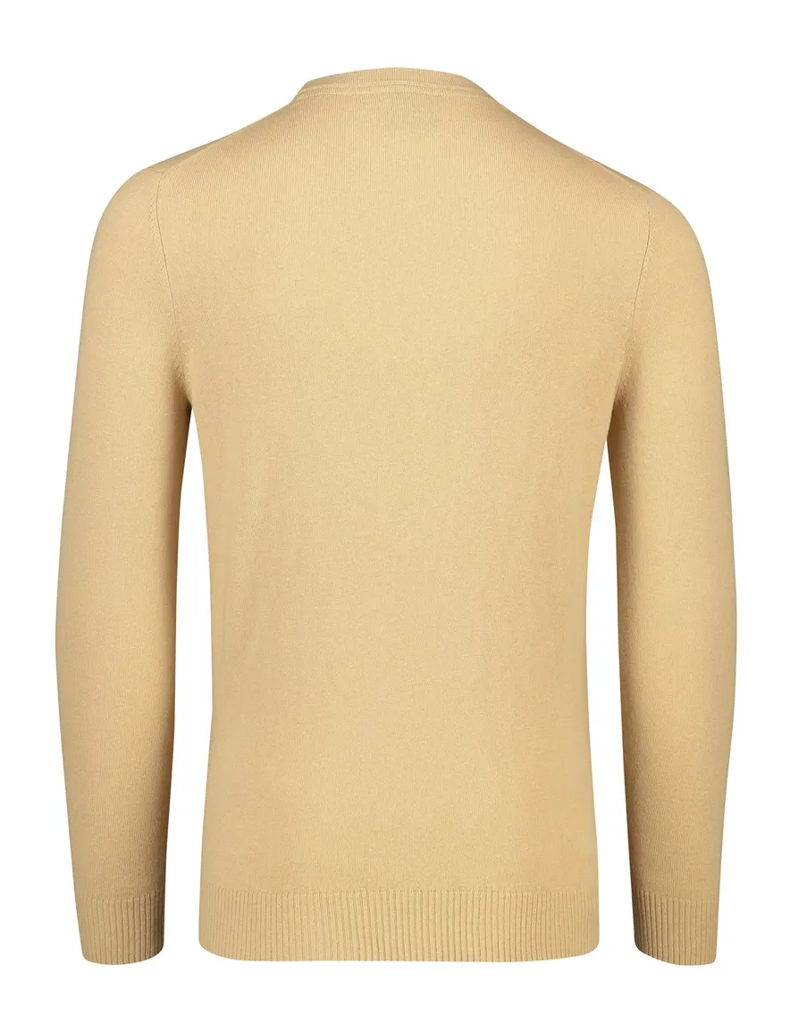 Lyle & Scott trui lichtbruin effen