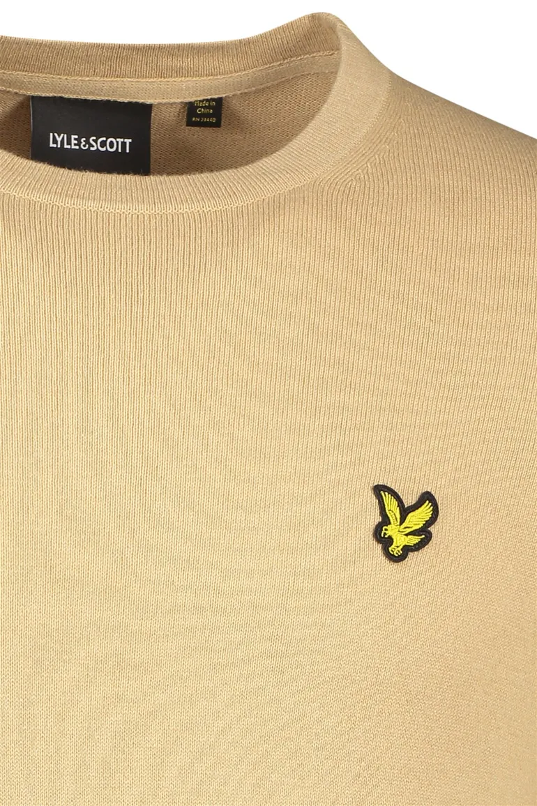 Lyle & Scott trui lichtbruin effen