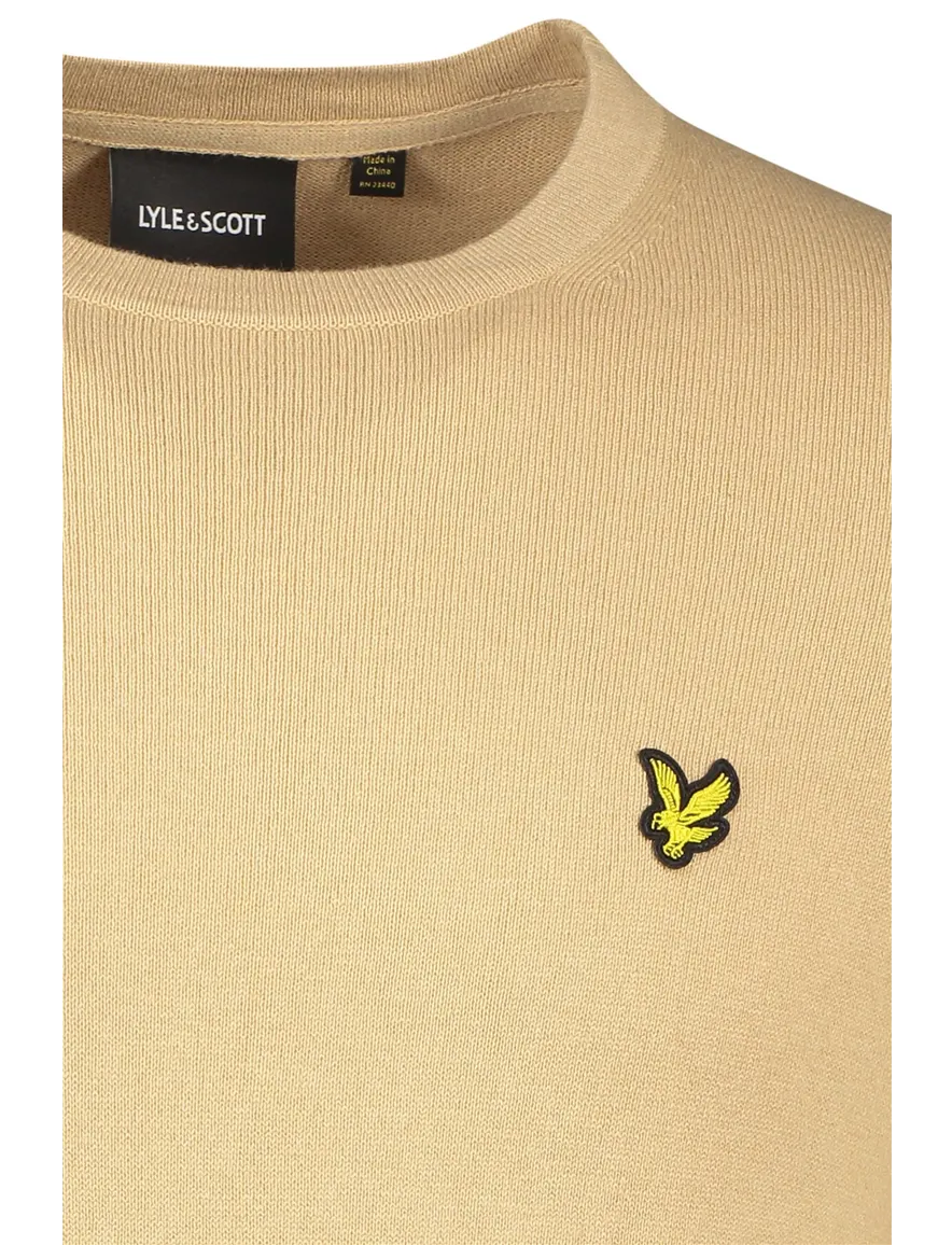 Lyle & Scott trui lichtbruin effen