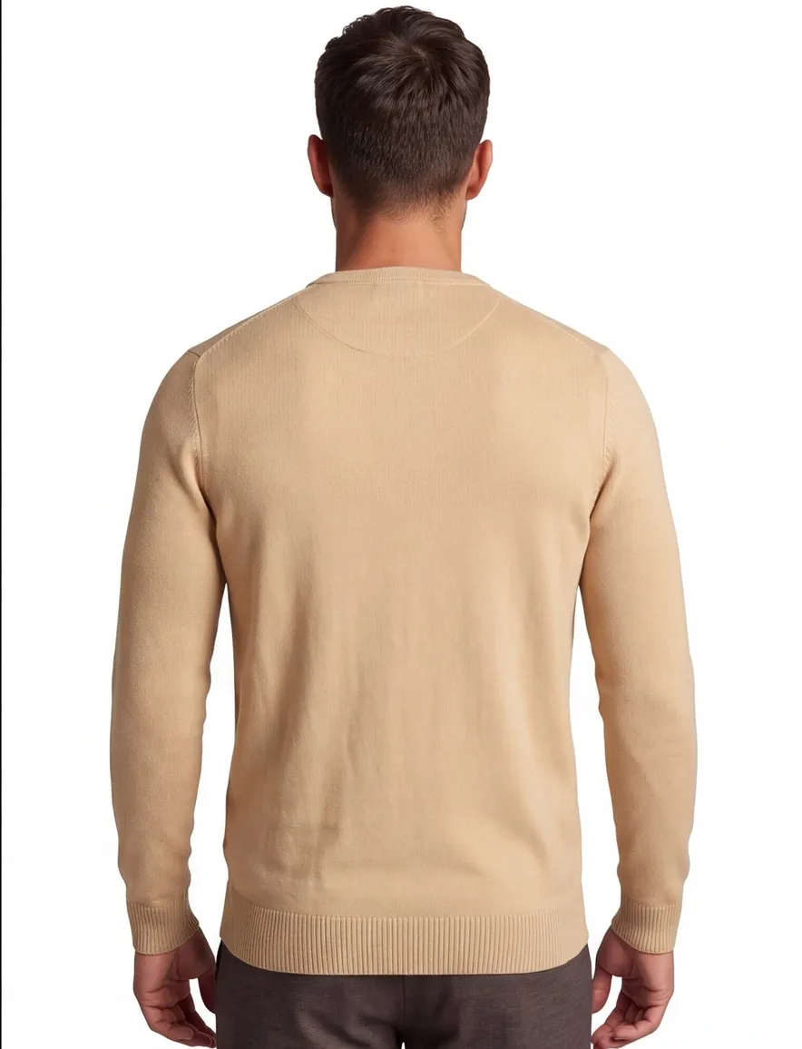 Lyle & Scott trui lichtbruin effen