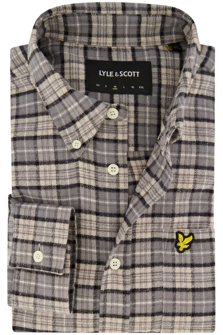 Lyle & Scott Overhemd grijs geruit