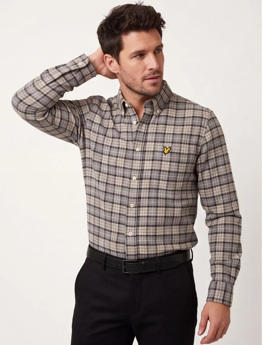 Lyle & Scott Overhemd grijs geruit
