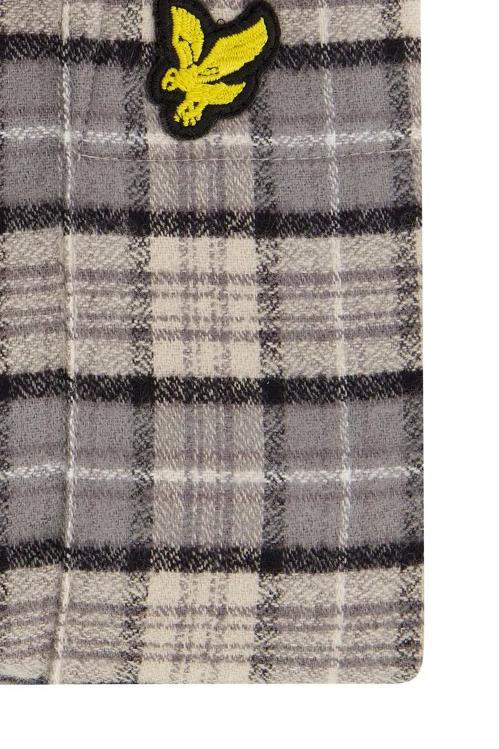 Lyle & Scott overhemd grijs geruit normale fit katoen
