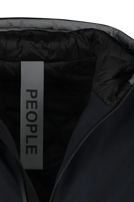 People of Shibuya winterjas donkerblauw effen rits normale fit