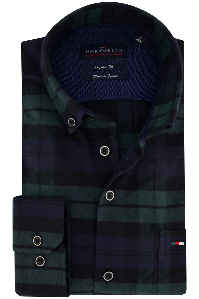 Portofino overhemd donkerblauw regular fit