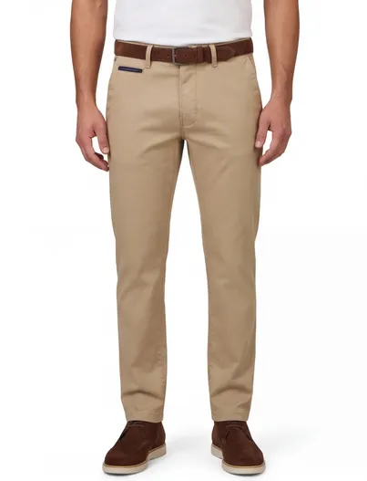 Gardeur Gardeur katoenen broek zandbeige effen Benny katoen