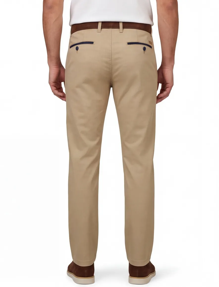Gardeur katoenen broek Benny zandbeige effen katoen