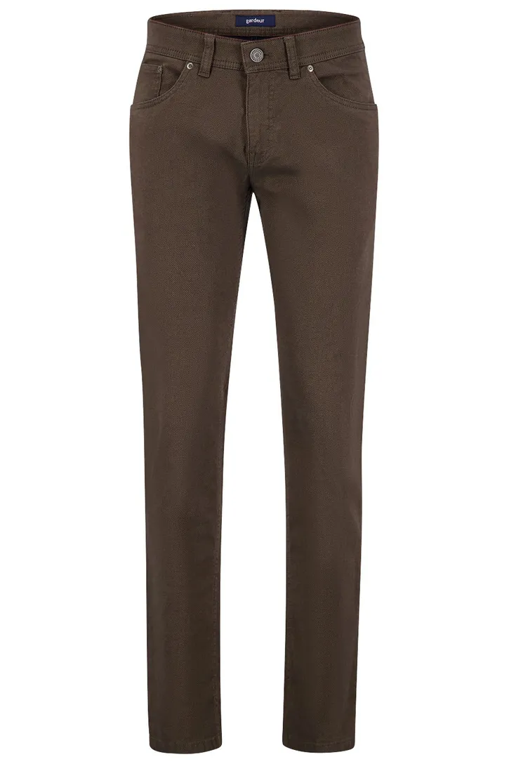 Gardeur Sandro jeans bruin slim fit katoen