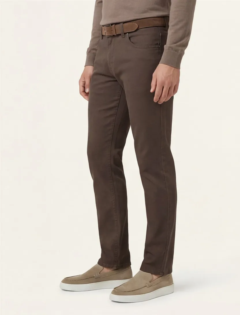 Gardeur Sandro jeans bruin slim fit katoen