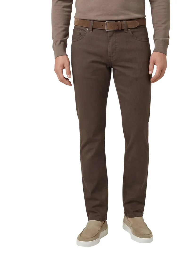 Gardeur Sandro jeans bruin slim fit katoen