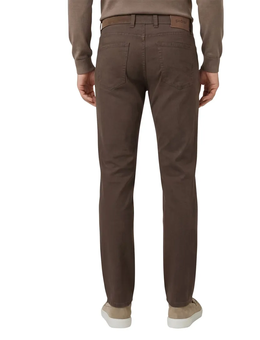 Gardeur Sandro jeans bruin slim fit katoen