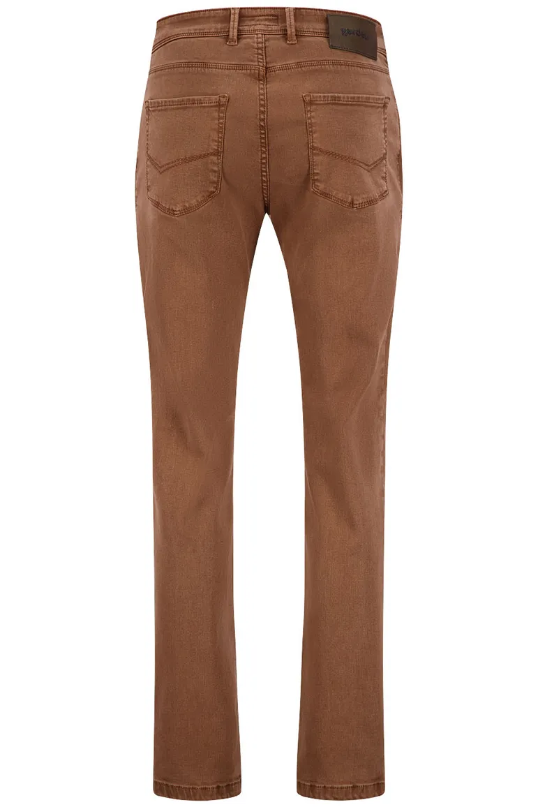 Gardeur jeans Sandro bruin effen katoen